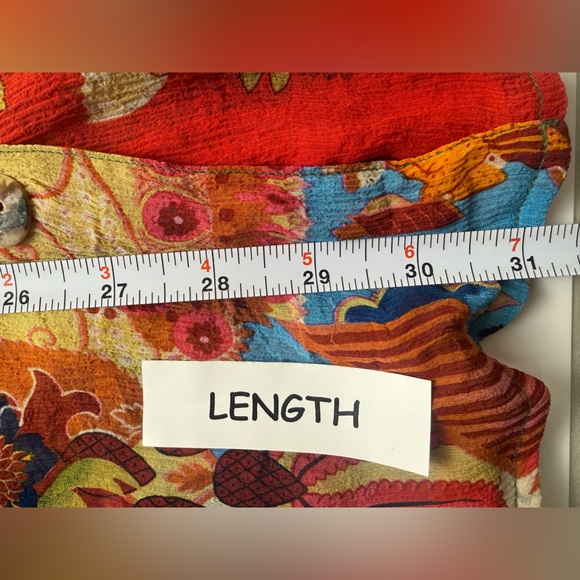 Citron of Santa Monica Silk Button Up Colorful Floral Blouse 1X BOHO **SEE NOTES - Picture 10 of 13